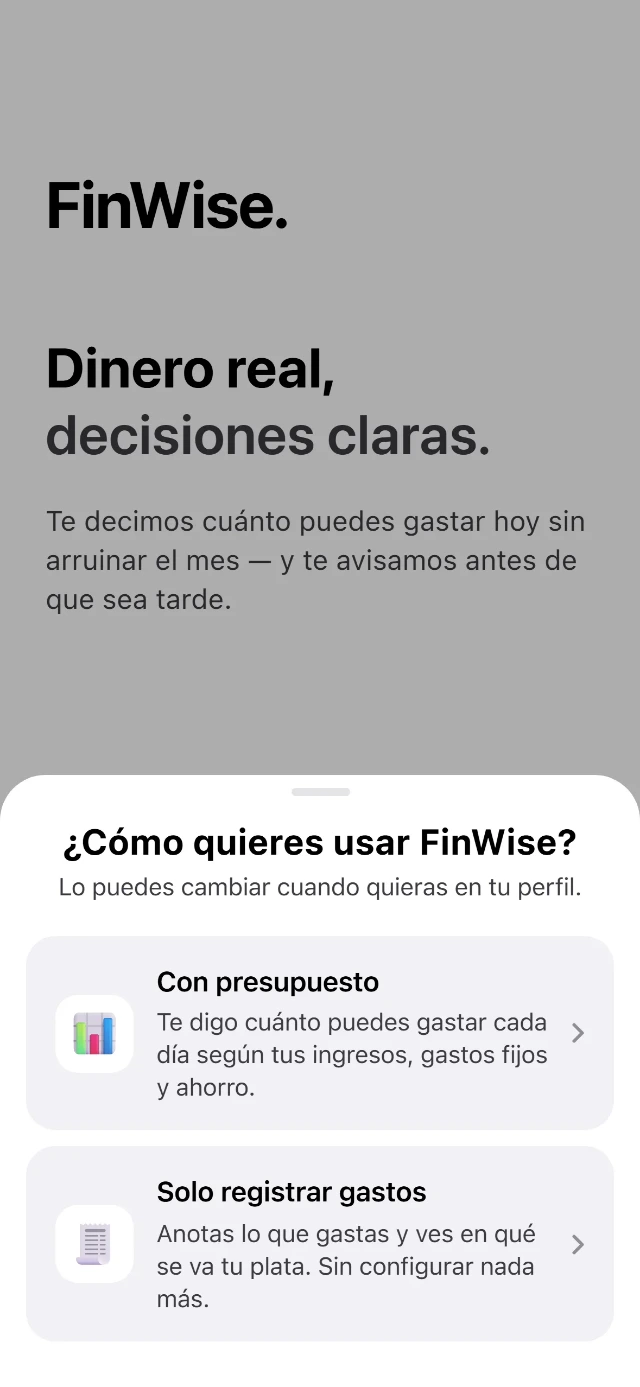 Elegir cómo usar FinWise